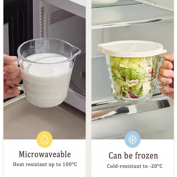 Glass Measuring Cup with Cream Lid - Picture 4 of 6